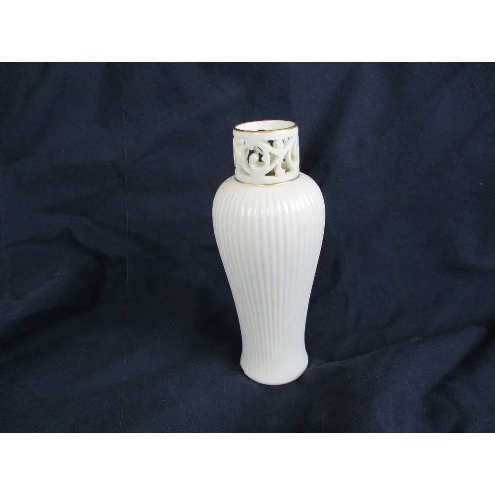 Lenox‎ Bud Vase Gold Painted incense holder White wedding anniversary gift